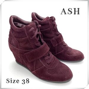 Ash Bowie Suede Wedge Sneaker In Burgundy Brand New without Tag Size 8/38